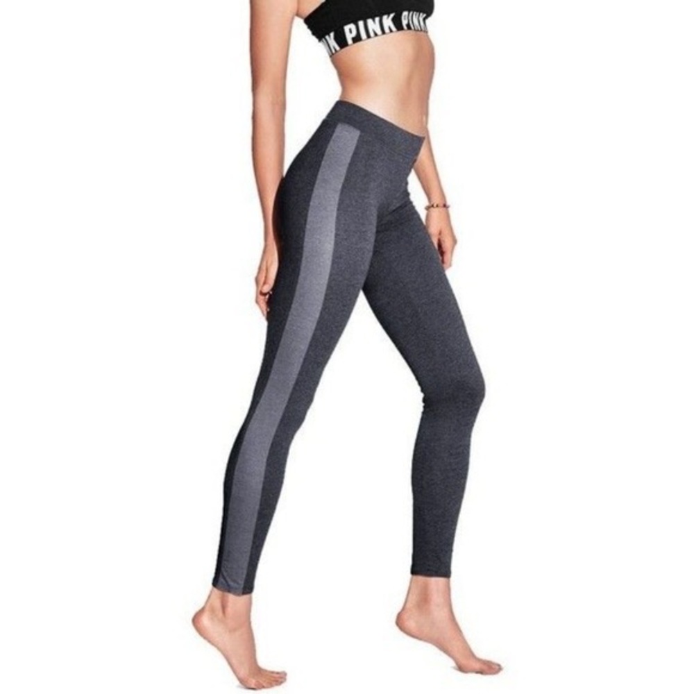 VS Pink Gray Cotton Essential Leggings, Medium